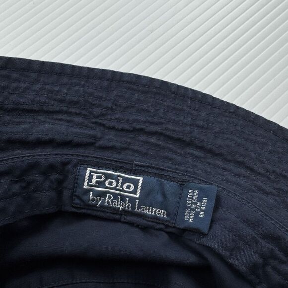 Polo Ralph Lauren Bucket Hat S/M Navy Cotton Plaid Band Fishing Sun Hat Unisex main image 8